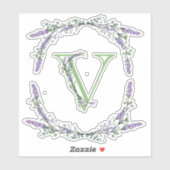 Monogram V lavender Eucalyptus Sticker (Vel)