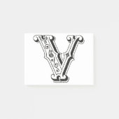 Monogram V, letter V, alfabet V, zwart en wit Post-it® Notes (Voorkant)