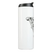 Monogram V, letter V, alfabet V, zwart en wit Thermosbeker (Gedraaid links)