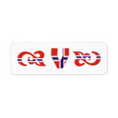 Monogram V Noors Label (Voorkant)
