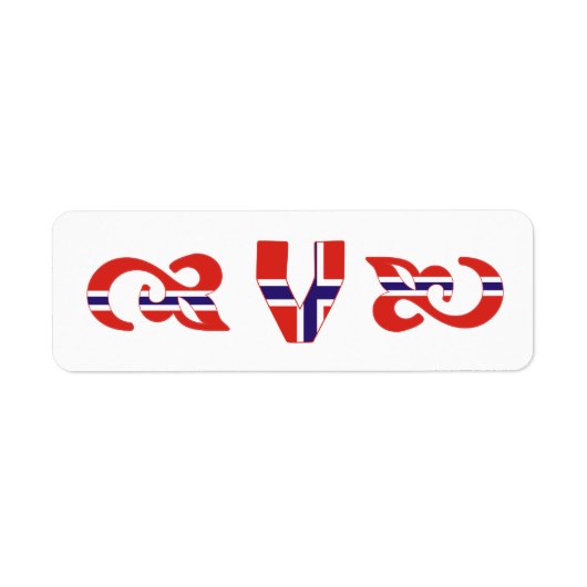 Monogram V Noors Label (Voorkant)
