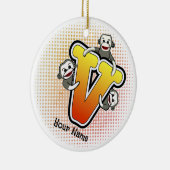 Monogram V Sock Monkey Keramisch Ornament (Rechts)
