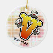 Monogram V Sock Monkey  Keramisch Ornament (Voorkant)