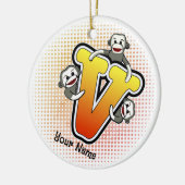 Monogram V Sock Monkey Keramisch Ornament (Links)