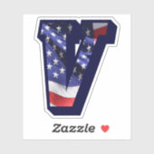 Monogram V Verenigde Staten - Vlag Sticker (Vel)