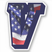 Monogram V Verenigde Staten - Vlag Sticker (Voorkant)