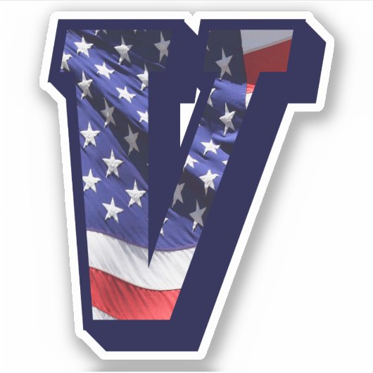 Monogram V Verenigde Staten - Vlag Sticker (Voorkant)