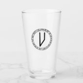 Monogram V - Viking stijl - pint glas (Voorkant)