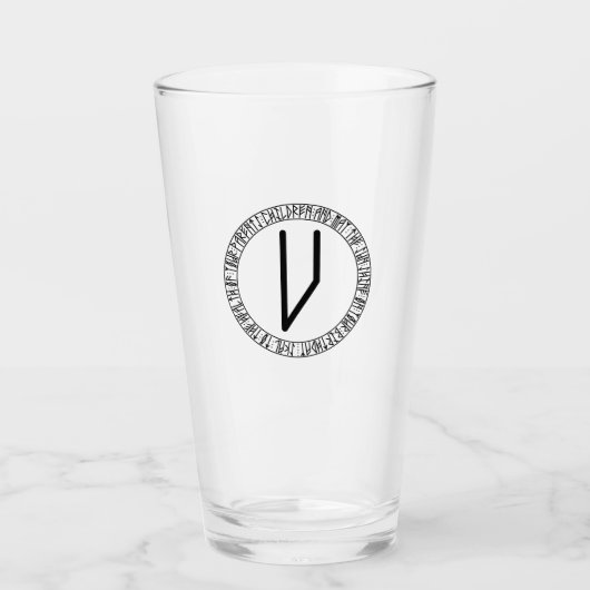 Monogram V - Viking stijl - pint glas (Voorkant)