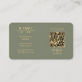 Monogram V W Logo Elegant Modern Sage Groen Visitekaartje (Achterkant)