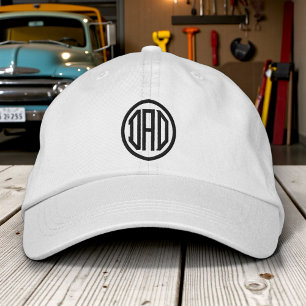 Monogram Vader Circle Verjaardagscadeau Vaderdag Geborduurde Pet