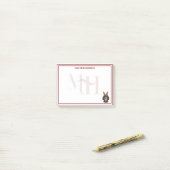 Monogram Vakantie Das Reindeer Post-it® Notes (Op bureau)
