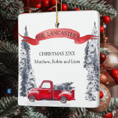 Monogram, Vakantie  Rode Vrachtwagen, Bos Keramisch Ornament