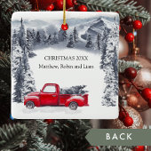 Monogram, Vakantie  Rode Vrachtwagen, Bos Keramisch Ornament