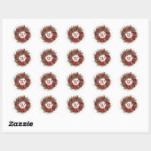 Monogram vakantiekrans Kerst stickers (Vel)