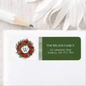 Monogram vakantiekrans retour adreslabels etiket (Insitu)