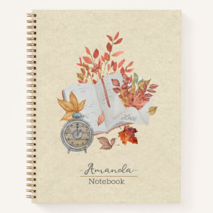 Monogram val bladeren Natuurlijke textuur Sinaasap Notitieboek