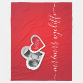 Monogram Valentijn Papier Cutout Hartelijk dank vo Fleece Deken (Voorkant)