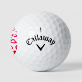 Monogram Valentijn rode harten gepersonaliseerd Golfballen (Logo)