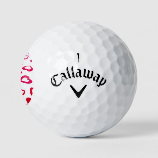 Monogram Valentijn rode harten gepersonaliseerd Golfballen (Logo)