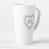 Monogram Valentijnsdag hart Latte Mok (Rechterhoek)