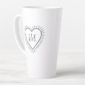 Monogram Valentijnsdag hart Latte Mok (Linkerhoek)