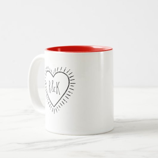 Monogram Valentijnsdag - Koffie Mok (Voorkant links)