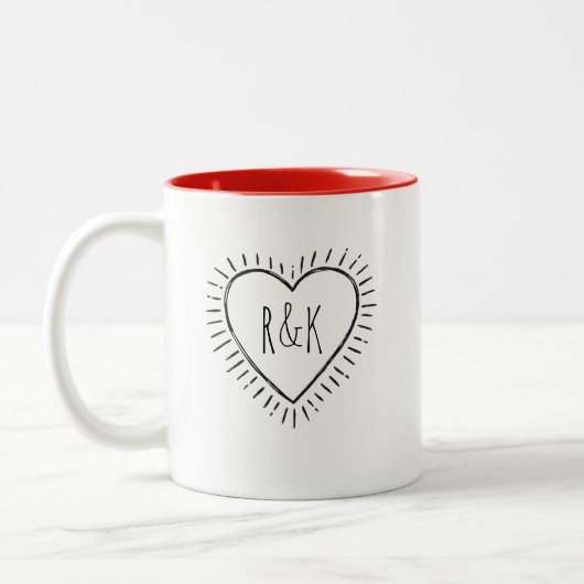 Monogram Valentijnsdag - Koffie Mok (Links)
