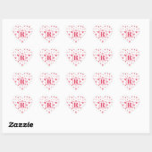 Monogram Valentijnsdag Snoepjes 3,8cm Hart Sticker (Vel)