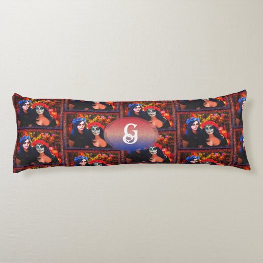 Monogram Vallarta Catrinas Bloemen & Kaarsen 1718 Lichaamskussen (Achterkant)