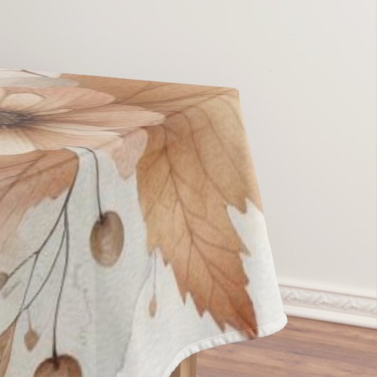 Monogram Vallende bladeren en bloemen waterverf Tafelkleed (Voorbeeld)