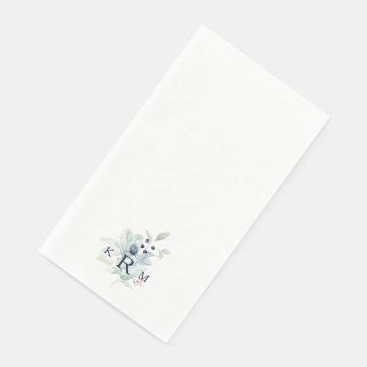 Monogram van bladerdeeg van waterverf servet (Hoek)