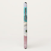 MONOGRAM VAN blauwgroen BLAUWE ROZEN EN WITTE ANEM Case-Mate iPhone Case (Achterkant/links)