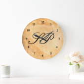 Monogram van bruine terracotta baksteen grote klok (Huis)