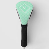 Monogram van Classy Mint en White Diamond Pattern Golfheadcover (Voorkant)