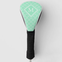 Monogram van Classy Mint en White Diamond Pattern Golfheadcover
