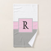 Monogram van Classy Pink en Gray Bad Handdoek (Handdoek)