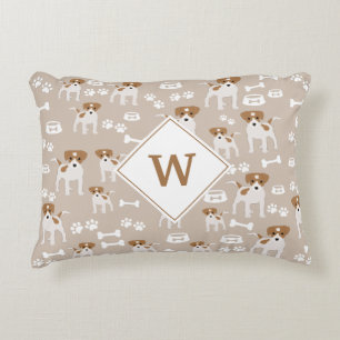 Monogram van Cute Dog Puppy Paw Prins Accent Kussen