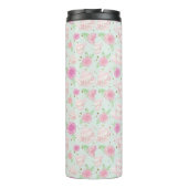 Monogram van Cute Girly Mint en Roze Tea Party Thermosbeker (Achterkant)