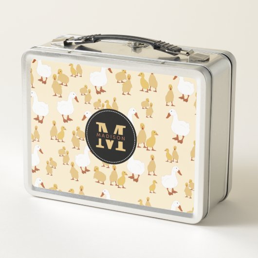 Monogram van Cute Moeder Duck & Baby Ducking Patte (Achterkant)