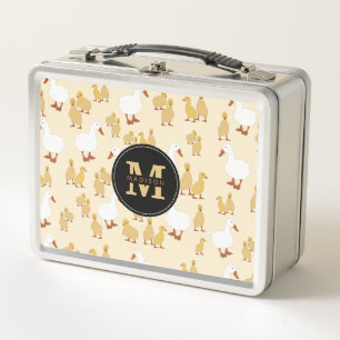 Monogram van Cute Moeder Duck & Baby Ducking Patte