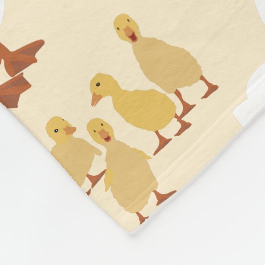 Monogram van Cute Moeder Duck & Baby Ducking Patte Fleece Deken (Hoek)