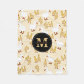 Monogram van Cute Moeder Duck & Baby Ducking Patte Fleece Deken (Voorkant)