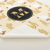 Monogram van Cute Moeder Duck & Baby Ducking Patte Sherpa Deken (3/4)