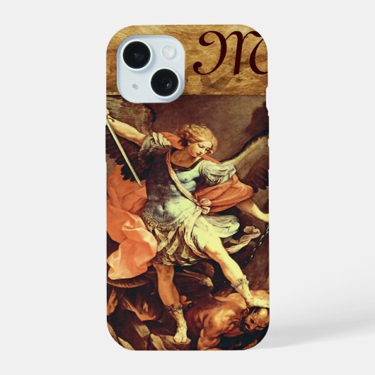 Monogram van de aartsengel Michaël iPhone 15 Case (Achterkant)