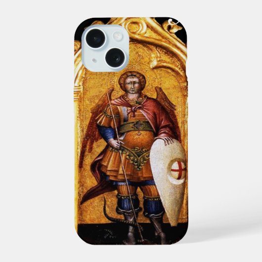 Monogram van de aartsengel Michaël iPhone 15 Hoesje (Achterkant)