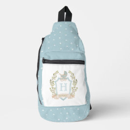 Monogram van de baby-transportkam | Blauwe Baby Sling Bag
