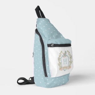 Monogram van de baby-transportkam   Blauwe Baby Sling Bag