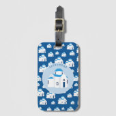 Monogram van de Blauwe Dome Kerk van het eiland Sa Bagagelabel (Voorkant (verticaal))