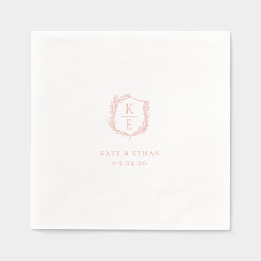 Monogram van de Botanische Kreeft Folie Servetten (Voorkant)